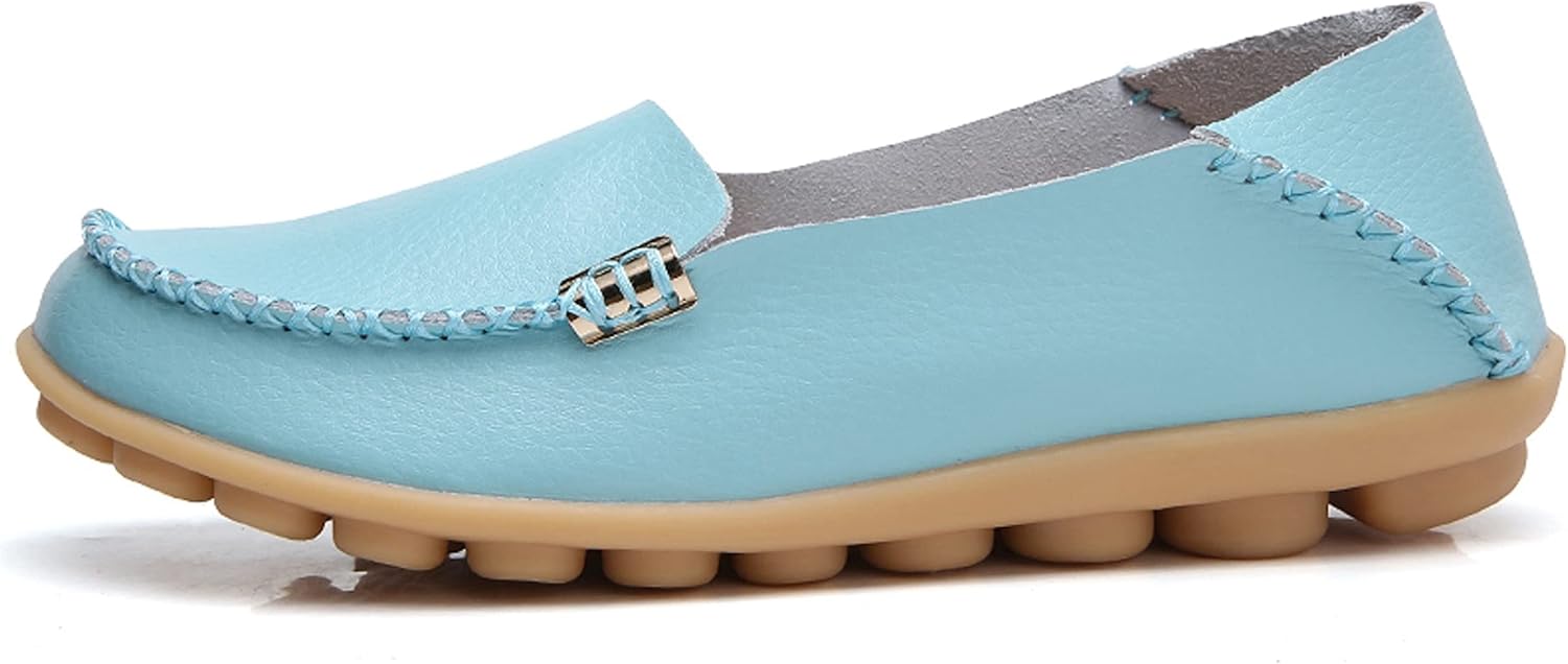 VenusCelia Women's Natural Comfort Walking Flat Loafer(5 M US,Aqua)