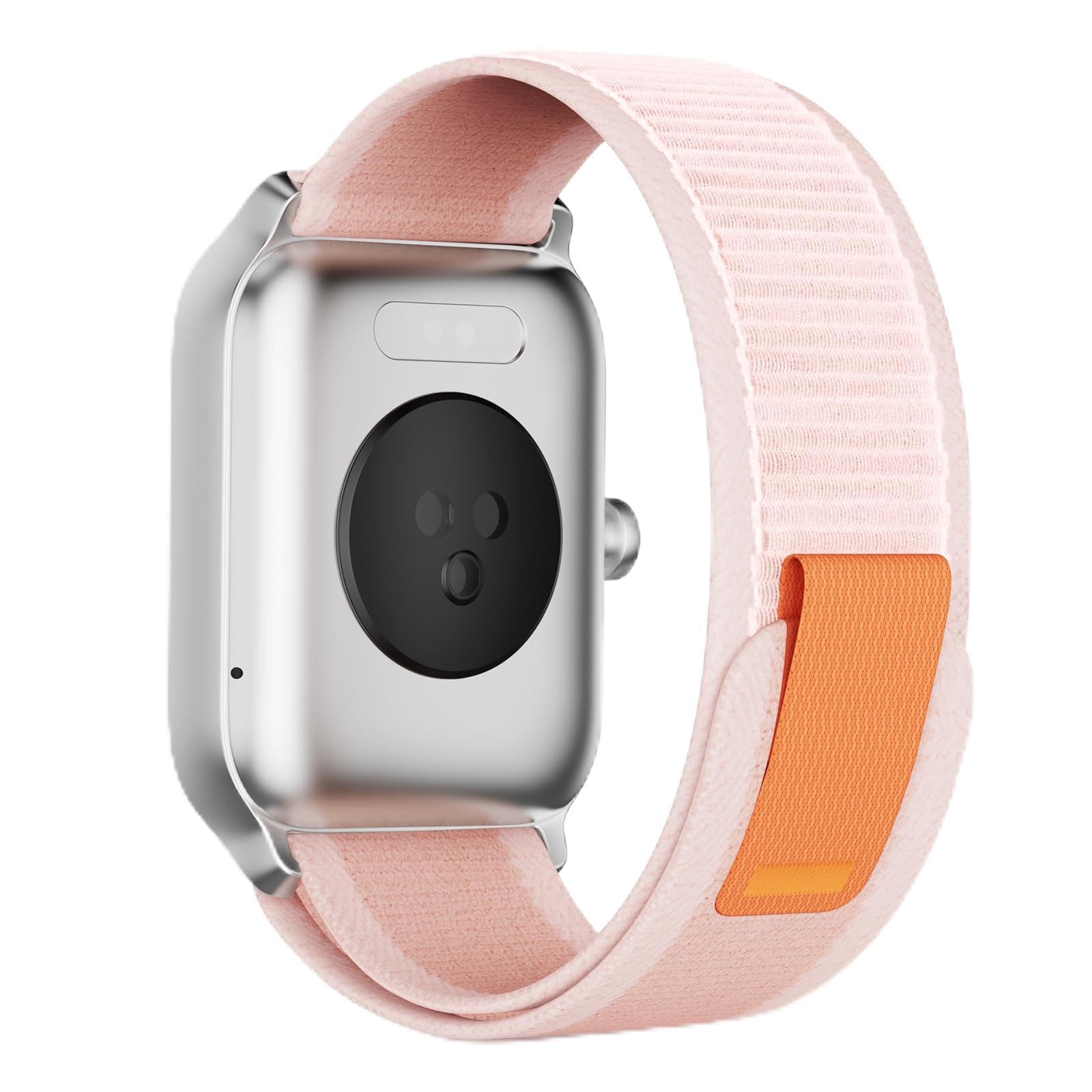 Yoever Smart Watch IDW13 Strap, 22mm Nylon Strap，Adjustable Watch Straps Smart Watch Wristbands for Men Women-Pink