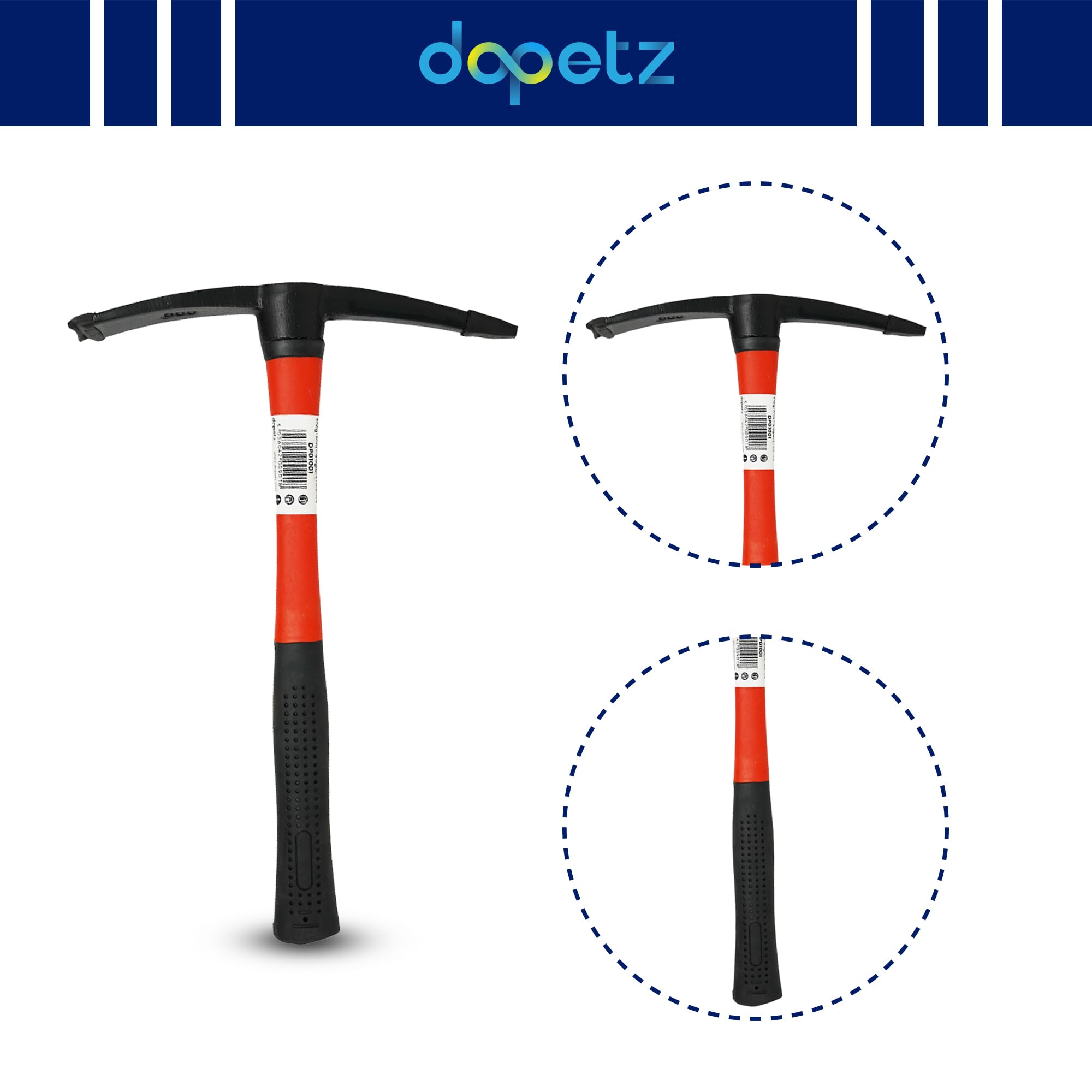Daptez Mini Pioche 500 g Fibre de verre Poignée Manche Choisissez Axe pioche Jardin Ferme