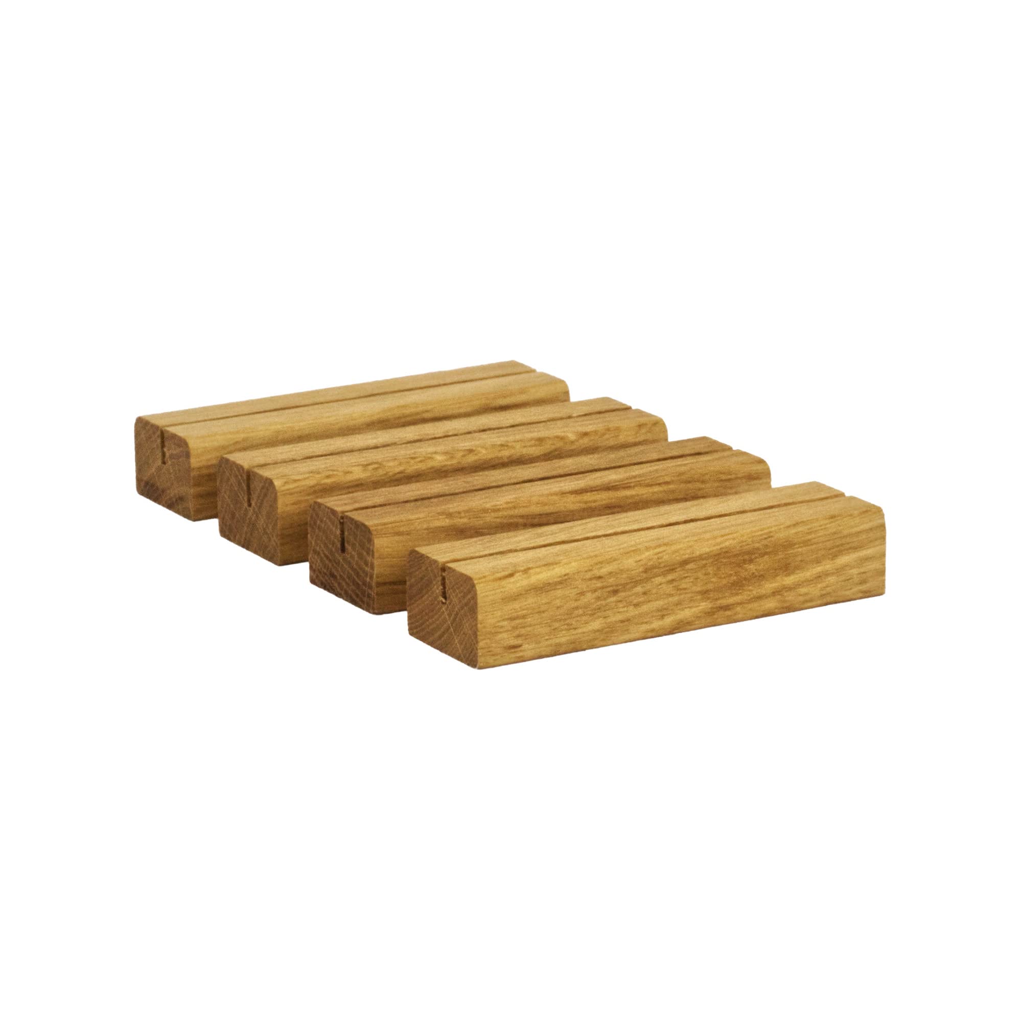 Fotohalter/Bilderhalter/Kartenhalter- Massivholz - Diverse Holzarten - Stückzahl wählbar (Eiche, 4 Stück)