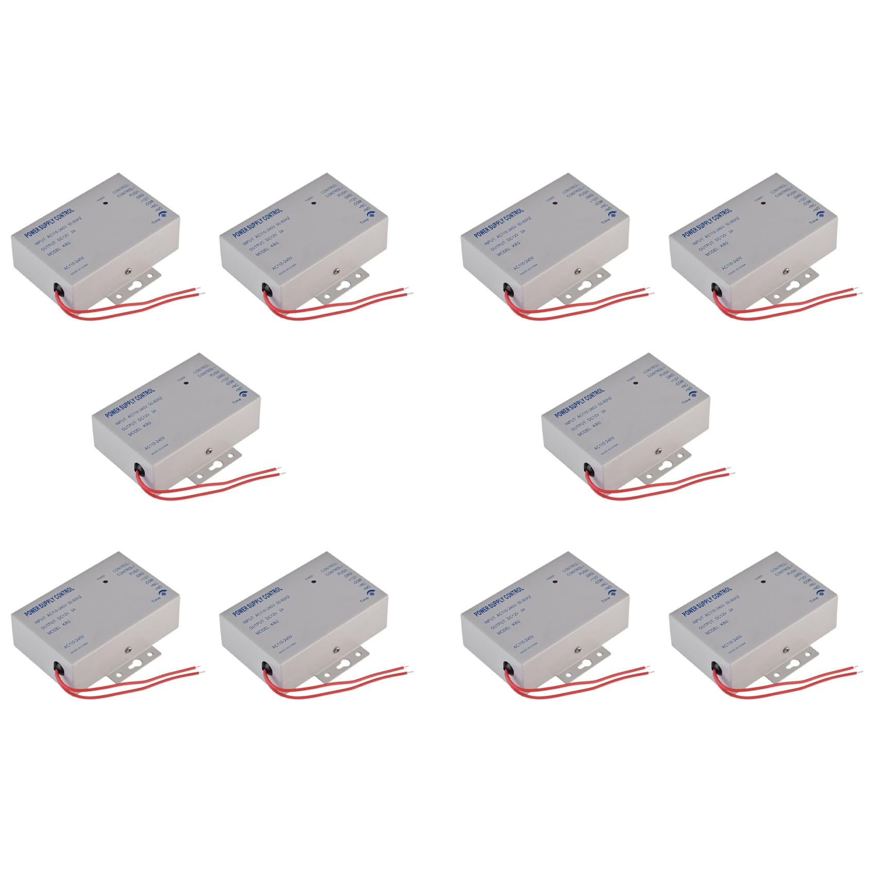 Jnchdghwa White 10X K80 Door Access System Electric Power Supply Control Dc 12V 3A Miniature Power/Electric Lock Power