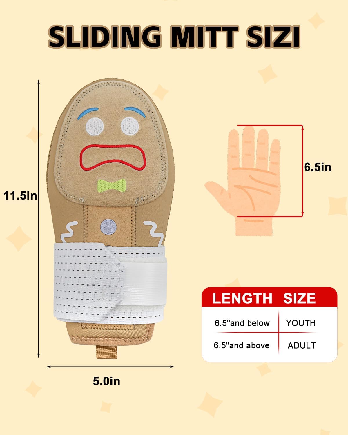 Sliding Mitt for Baseball & Softball | Youth Size for Hand Length Up to 6.5" | Fun & Protective Baseball Sliding Glove for Kids | Christmas Sports Gift for Young Players