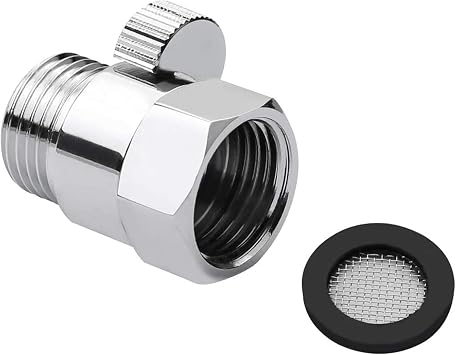 Shower Head Shut-Off Valve Solid Brass with with Handle Lever G1/2 Water Flow Control Valve and Brass Handle for Shower Head Hand Shower Chrome