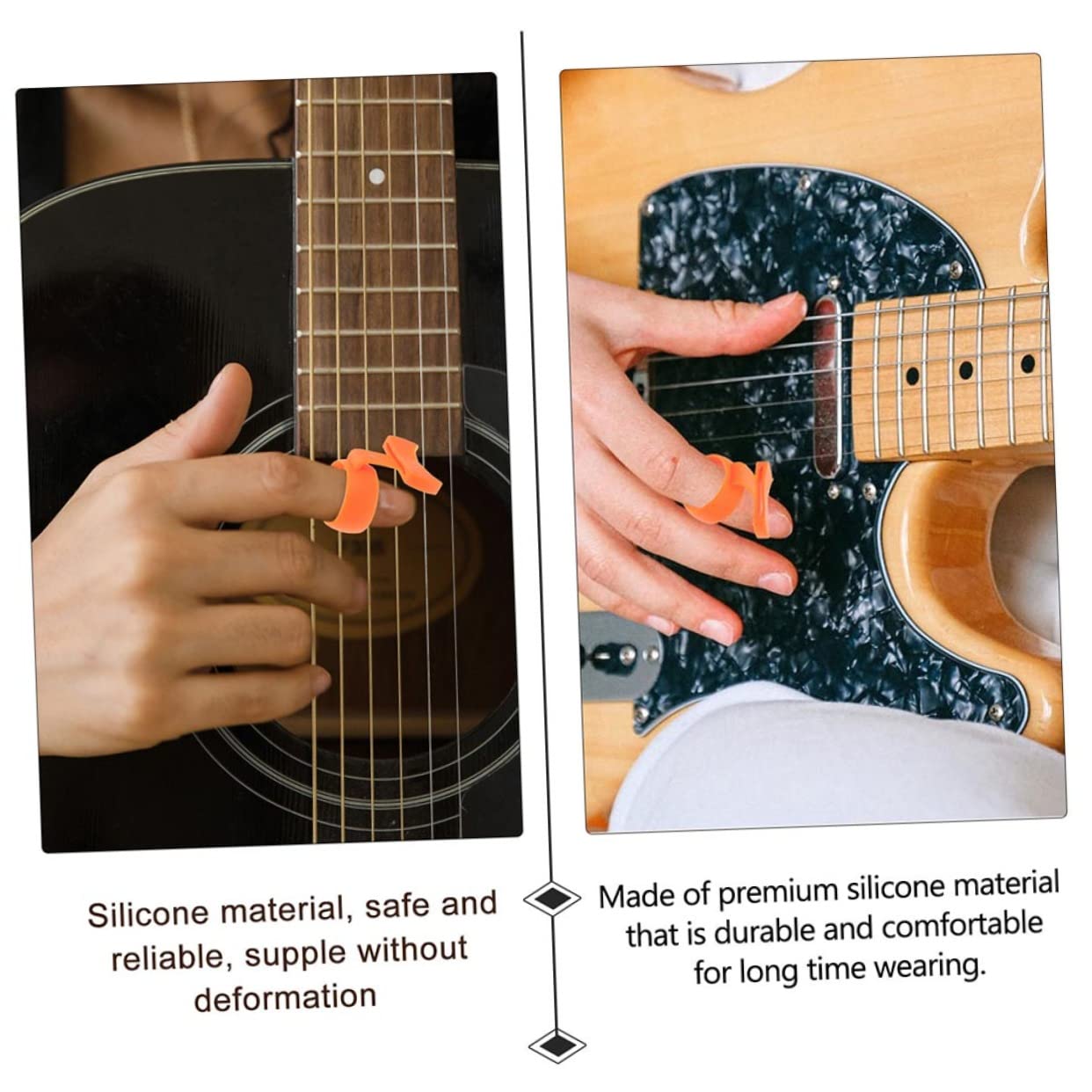 Mikinona 6 Piezas De Púas De Guitarra Eléctrica Soporte para Púa De Guitarra Púas De Guitarra Acústica Soporte para Púas De Guitarra Agarre Medio Púa De Guitarra Punzón Pulgar