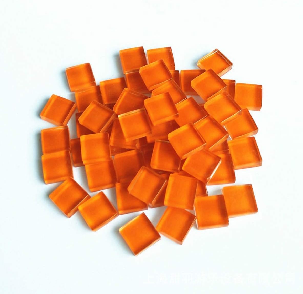 FireAngels Craft Material Mosaic Tile, Micro Glass Tiny Mini Mosaic Tile DIY Hobbies Children Handmade Crystal Free Stone Craft Material Creativity 300g (Orange)