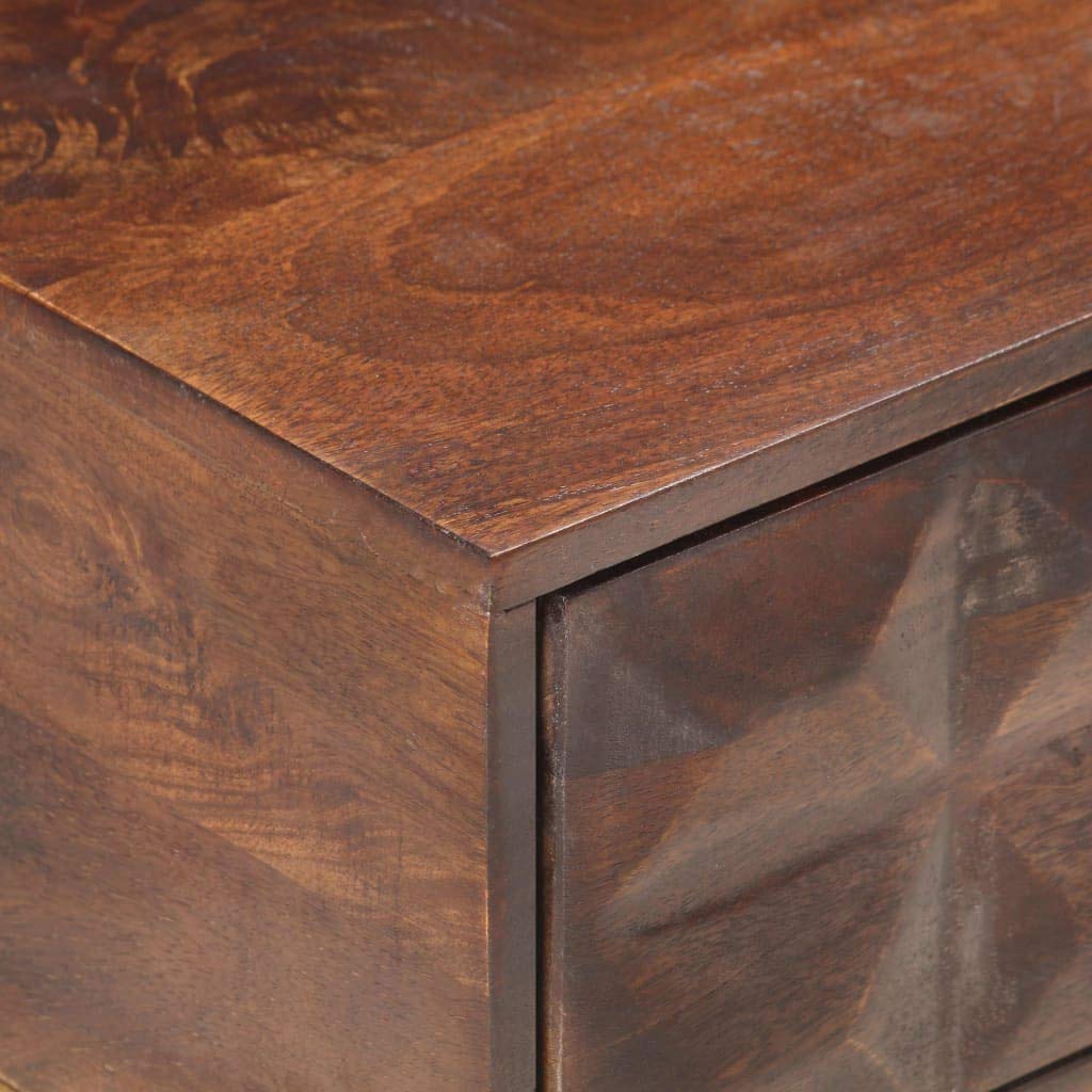 Tavolino Caffè 112x50x40 cm Legno Massello Mango 2 Cassetti