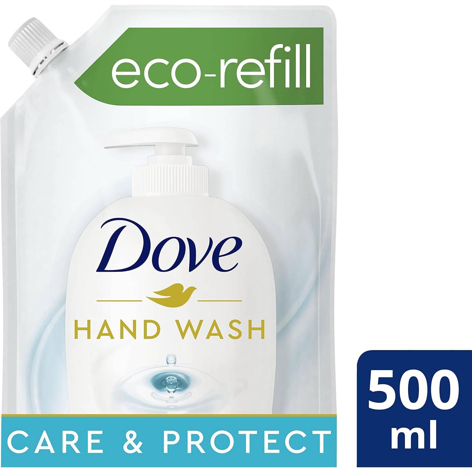 Dove Ricarica Sapone Liquido Mani Antibatterico Care & Protect 500 Ml (30, Unità)