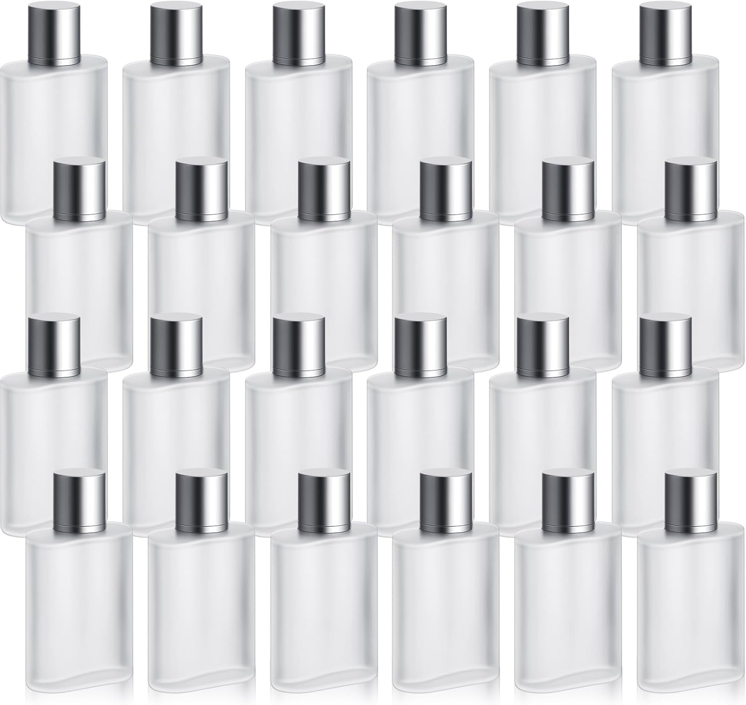24 Pcs 100ml /3.4 Oz Frosted Glass Bottle Perfume Atomizer refillable Spray Empty Perfume Dispenser Fine Mist Atomizer Cosmetic Container for Travel Men Women