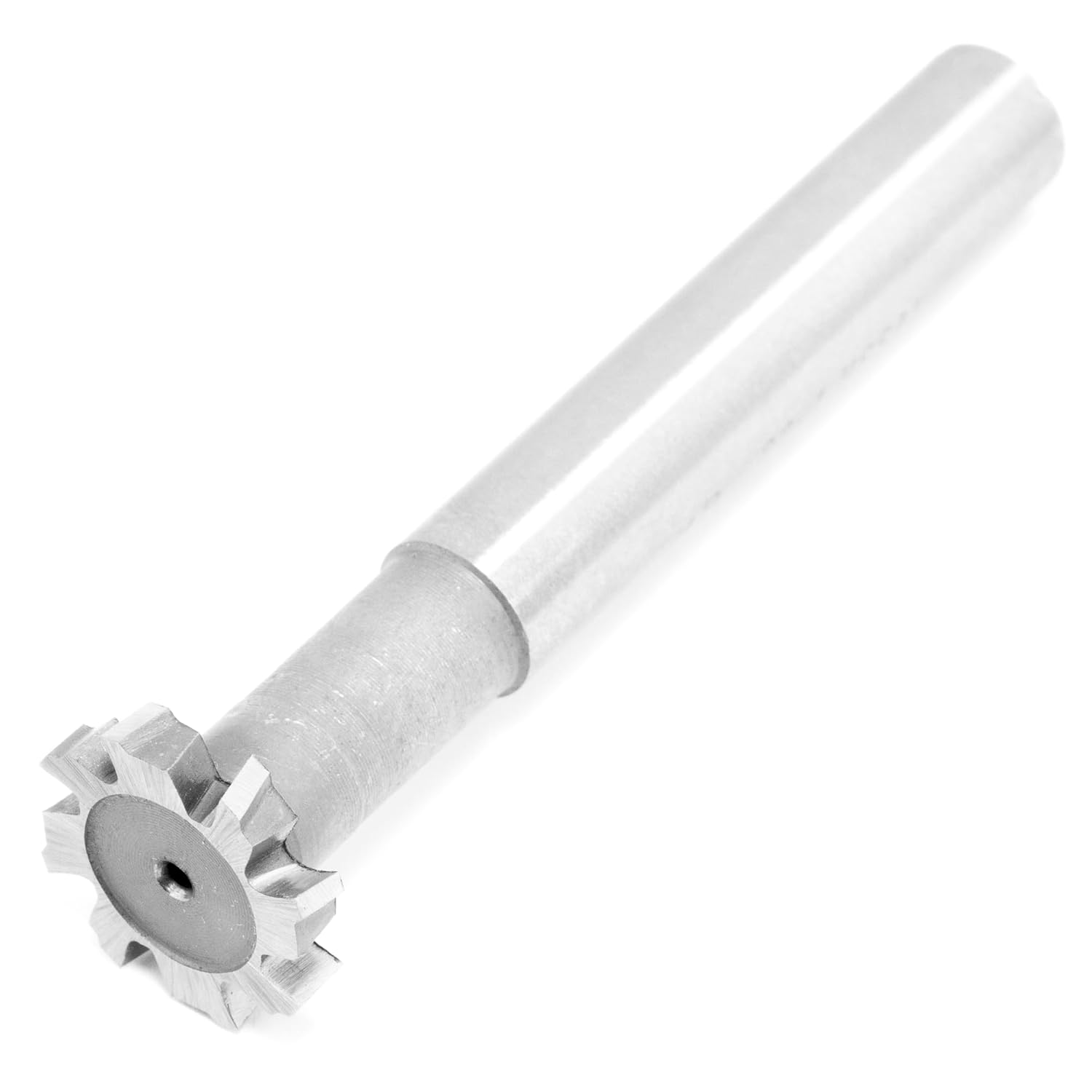 HSS T Slot Milling Cutter 4mm Blade Height 22mm Cutting Diameter 8 Flute Woodruff Tip Tipped Head 12mm Shank, for Moulding Steel Carbon Iron Alloy, End Mill Router Drill Bit Metalwork Tool