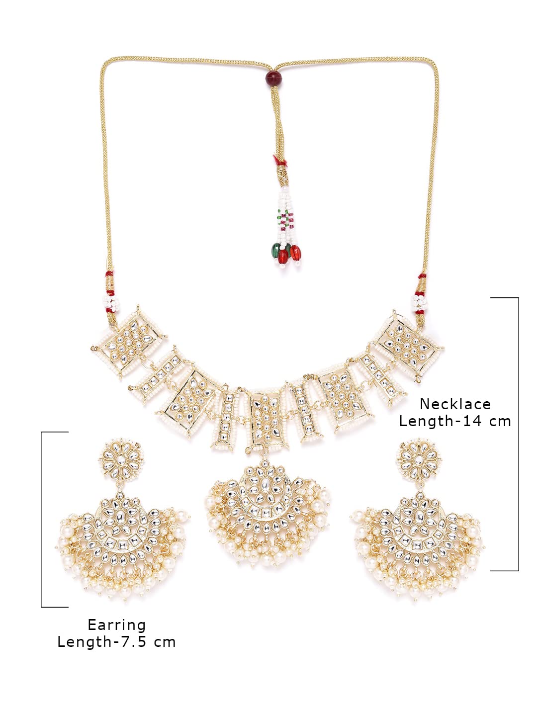 Tone Kundan Choker Necklace Set-ZPFK9645