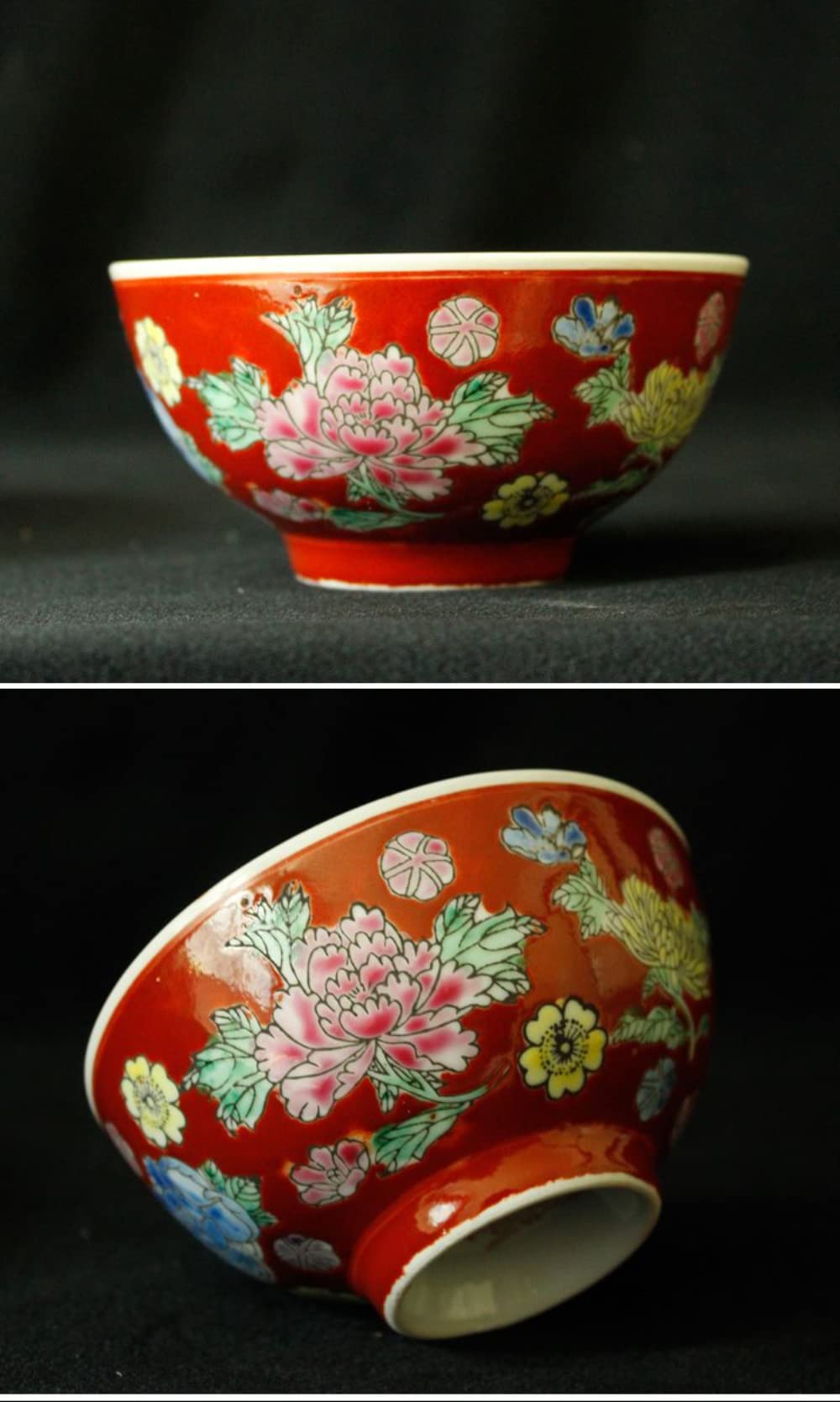 Ceramiczna miska, chińska starożytna porcelanowa miska do ryżu w stylu pałacowym, 11 cm 4,5 cala ceramika malowana ręcznie pastelami milion kwiatów miska do ryżu ceramiczna