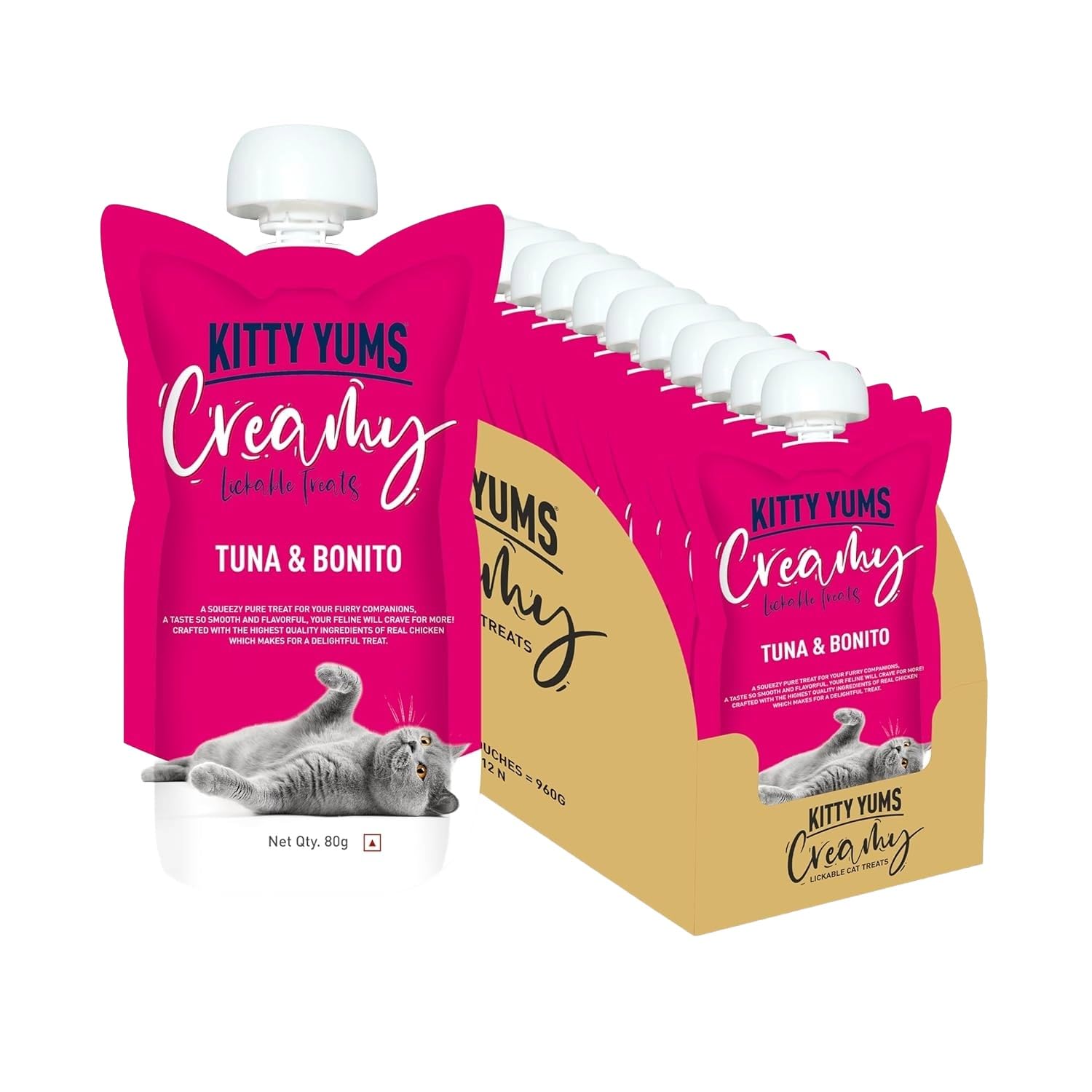 Kitty Yums Creamy Tuna & Bonito Cat Treat (80G X12),960G Pack,All Life Stages-image-16