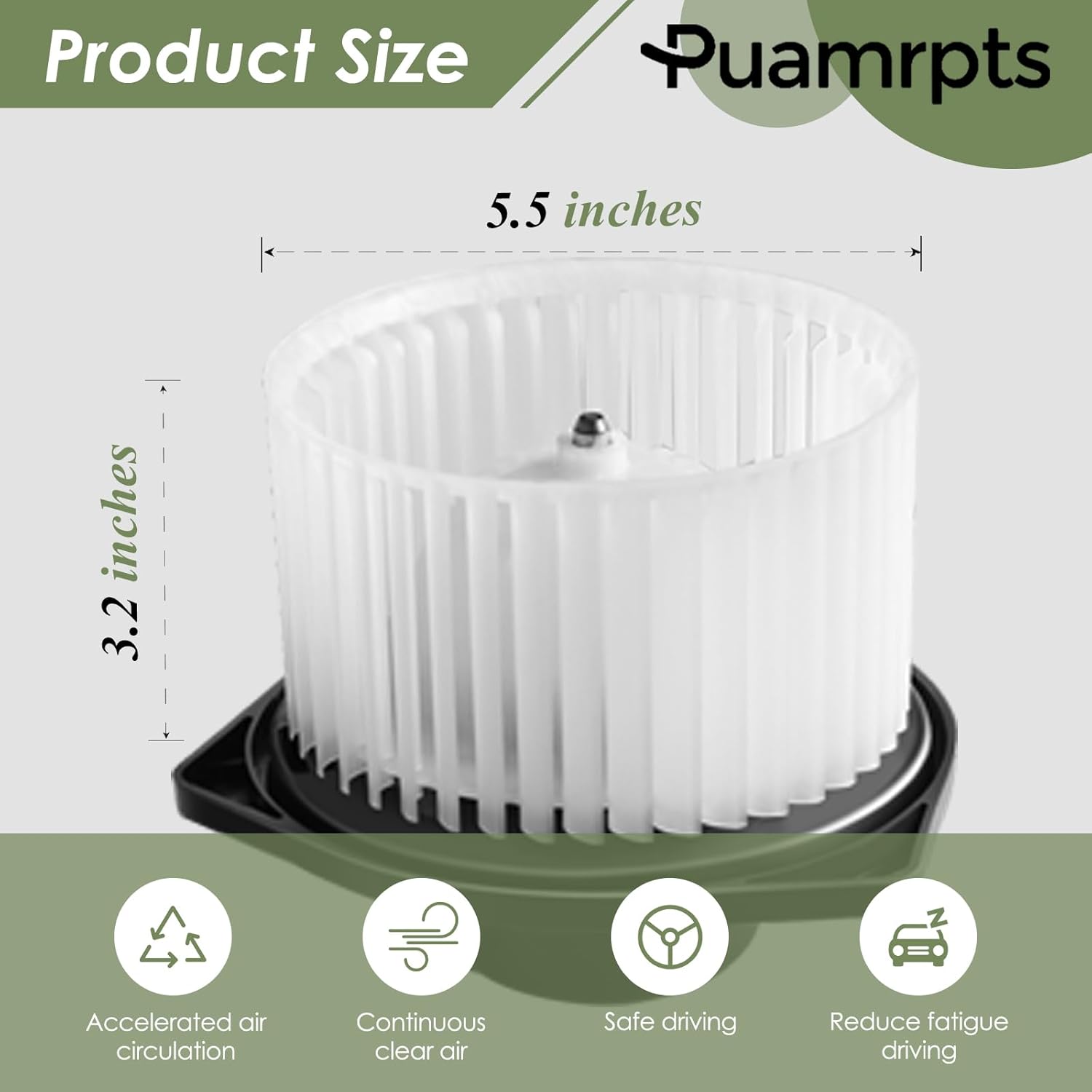 AC Heater Blower Motor Compatible with - Mitsubishi Vehicles - Lancer 2008-2017, Outlander 2007-2017, RVR 2011-2017 - Replace# 7802A217, 75848, 700239