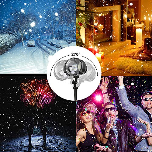 Somktn Christmas Snowfall Projector Lights, Waterproof Snow Light Projector, Outdoor Indoor Snow Lighting Projector With Dynamic Snow Effect For Home, Garden, Party, Halloween, Landscape Decor #TOP3