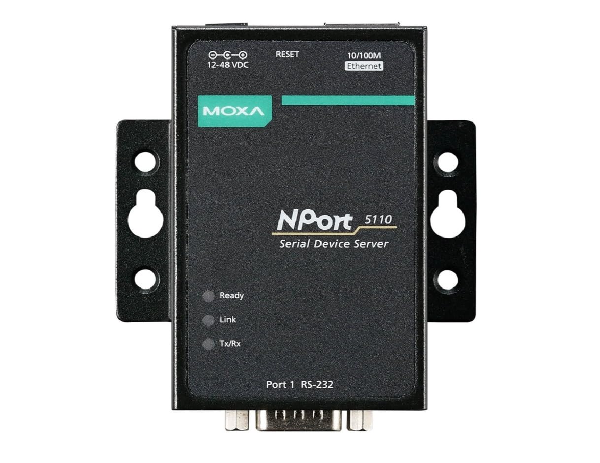 Moxa NPort 5110-T Device Server - 1-Port RS-232 Device Server, DB9 Male, -40 to 75°C, Without adpater