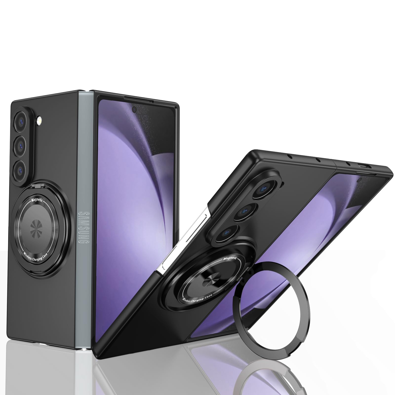 Magnetic Ring Stand for Samsung Galaxy Z Fold 5 Case [Compatible with Mag-Safe] Military Grade Shockproof Z Fold 5 Phone Case Kickstand Protective