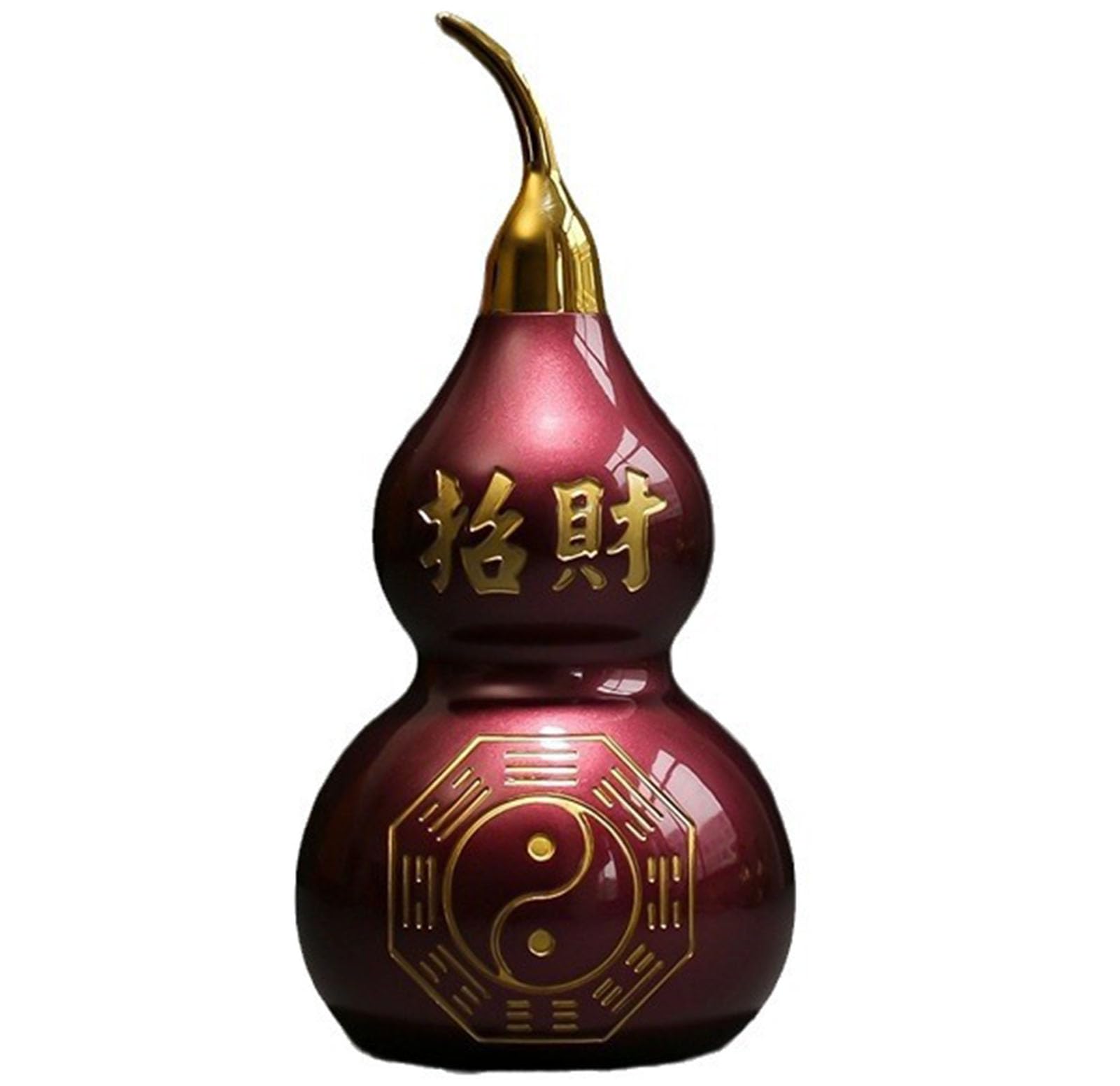 Feng Shui Brass Gourd Chinese Wu Lou with Cover for Good Luck Fortune