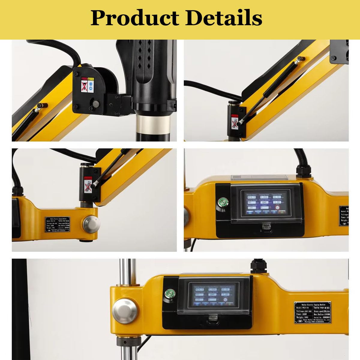 Maschiatrice elettrica M3-M16 0-600 giri/min Maschiatrice elettrica Braccio maschiatore 8 pezzi Pinze standard Tipo universale 1200W Braccio flessibile Macchina per maschiatura di dadi