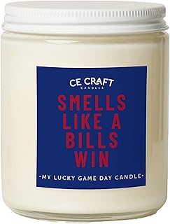 CE Craft - Smells Like A Bills Win Candle - Football Themed Candle, Gift for Dad, Gift for Son, Football Gift, New York Themed Candle, Gift for Him (Flannel Pine)