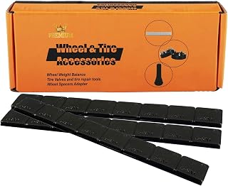 EOTH 1/2 Oz Black Adhesive Backed Wheel Weights, Suitable for 5G 10G 0.5OZ Rounded Corner Blocks (72 oz Pack,144PCS)