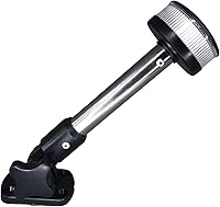 Vista 11 de Pactrade Marine Luz de anclaje de popa plegable para barco, luz de anclaje LED blanca redonda, poste ajustable, USCG, 2 NM, para yate, pontón