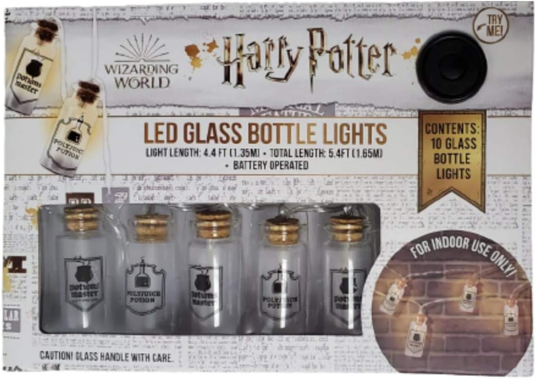 Harry Potter Led Light Potion Glass Bottle String Lights x 10 Lights Wizarding World Home Decorations Fairy Lights