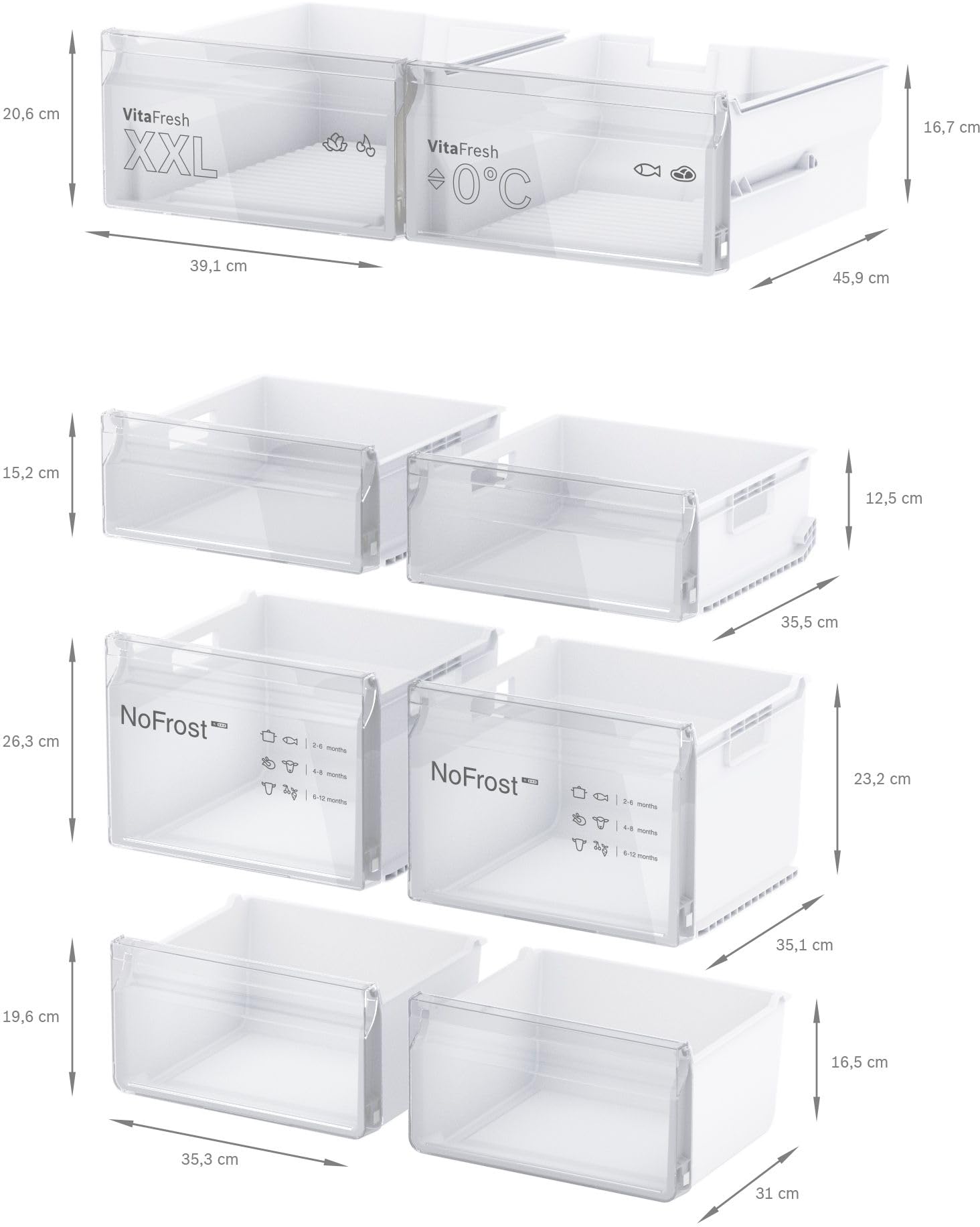 Bosch Serie 4 French Door Kühlschrank 183 x 90.5 cm 605 L NoFrost KFN96VPEA | Riesiges XXL Volumen, VitaFresh XXL hält Lebensmittel länger frisch, edler gebürsteter Edelstahl, helle LED, BigBox