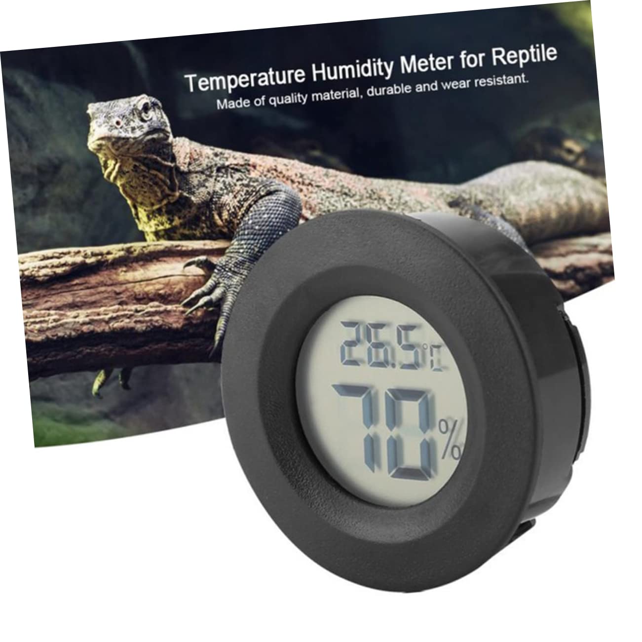 ifundom 3 Set Termometro Misuratore di umidità Digitale Terrario Accessori per Rettili Monitor di umidità Interna Misuratore di umidità per Piante Black 4 Pezzi*3