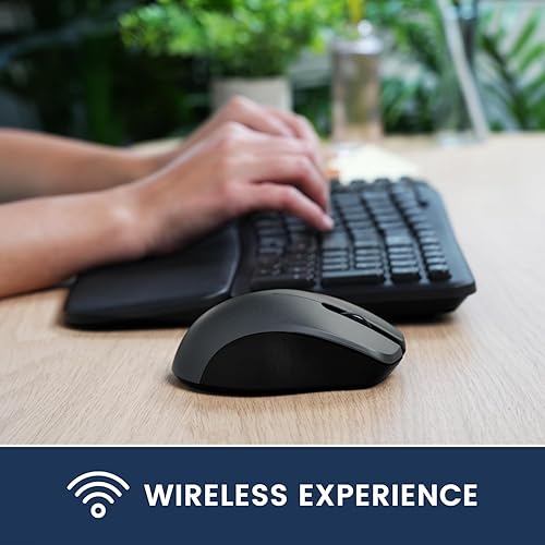 Miniatura 8 de Perixx PERIMICE-821IB - Mouse inalámbrico Bluetooth, clic silencioso, diseño ergonómico, rango de 33 pies, color negro hierro