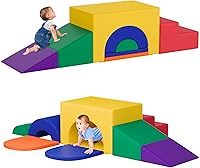 TOLEAD 5-in-1 Soft Foam Climbing Blocks Set for Toddlers - Safe Crawling, Sliding & Climbing Play Arch for Nursery & Preschool