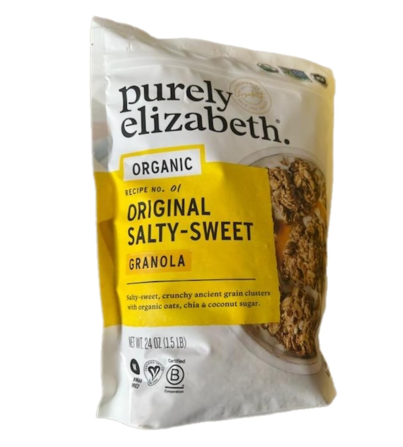 Purely Elizabeth Organic Original Salty Sweet Recipe No. 01 Granola, 48 oz Total Bundle With Stone Cove Fridge Magnet, Gluten Free Vegan