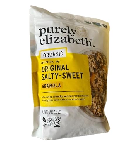 Miniatura 2 de Purely Elizabeth Organic Original Salty Sweet Recipe No. 01 Granola, paquete total de 48 onzas con imán de nevera Stone Cove, sin gluten, vegano
