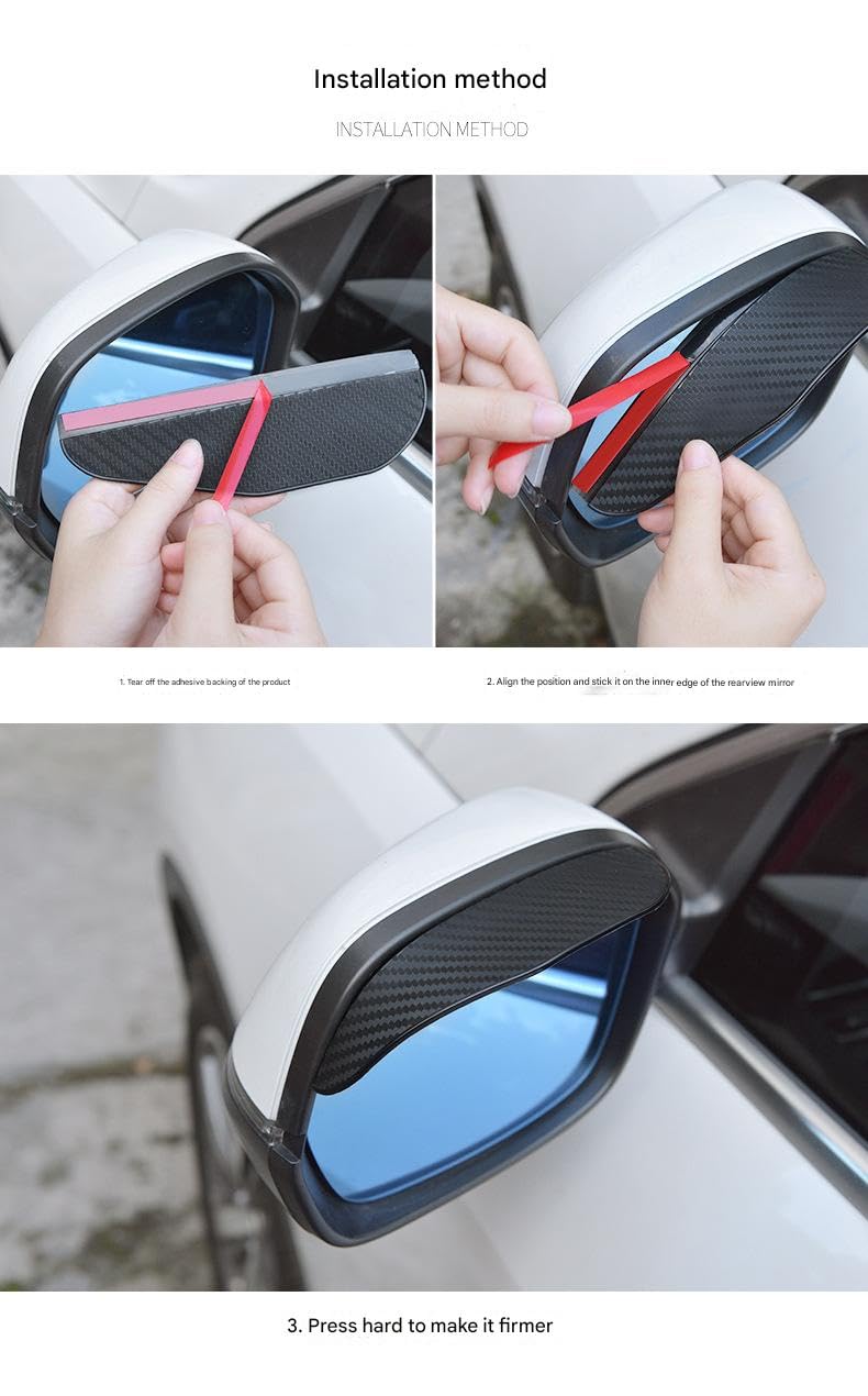 2 Pezzi Deflettore Anti Pioggia per Specchietto Retrovisore per Abarth 595 Abarth 500 Abarth 124 Spider, Parapioggia Specchietti Paraspruzzi Accessorio Auto