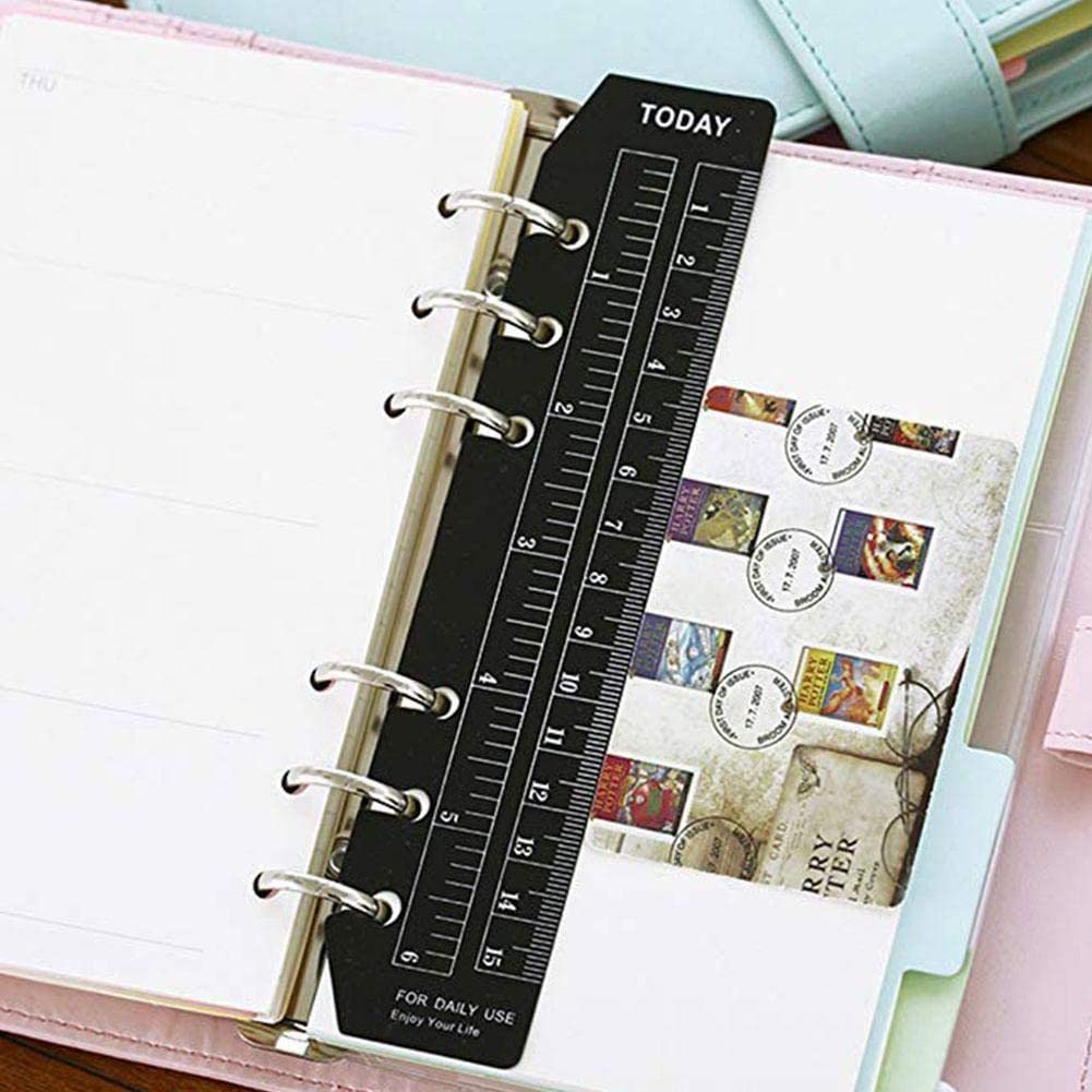 WAITLOVER 2 Stück 6-Loch Lineal/Trennblätter Für Ordner A5/A6/A7 - Aus Flexiblem PVC, Als Lesezeichen