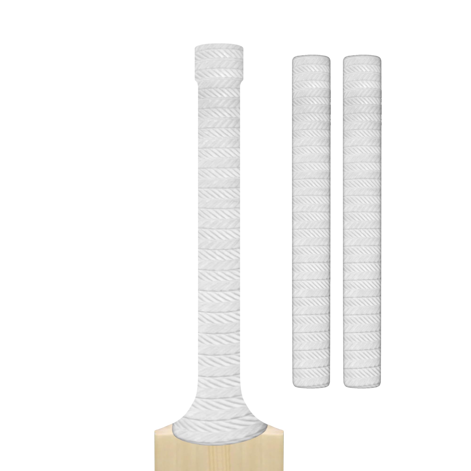 Cricket Bat Grips – Premium Rubber Cricket Bat Grip Tape for Maximum Hold & Shock Absorption | 4 Styles | Multi-Color | Pack of 2| Durable Bat Grips Cricket (2, White, Grooved)