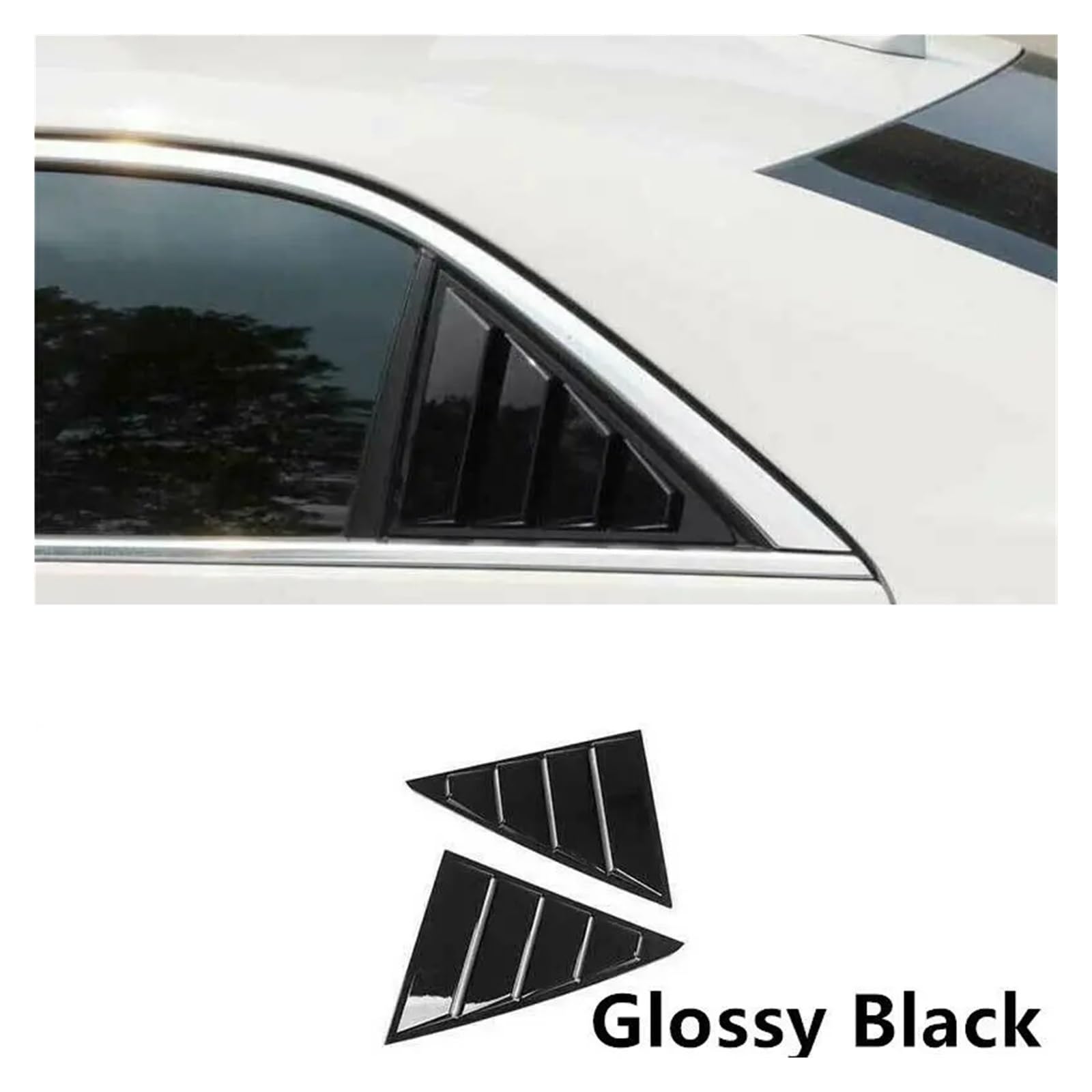 Glossy Black Car Rear Side Vent Window Scoop Louver Cover Trim Compatible For Cadillac ATS 2013-2019