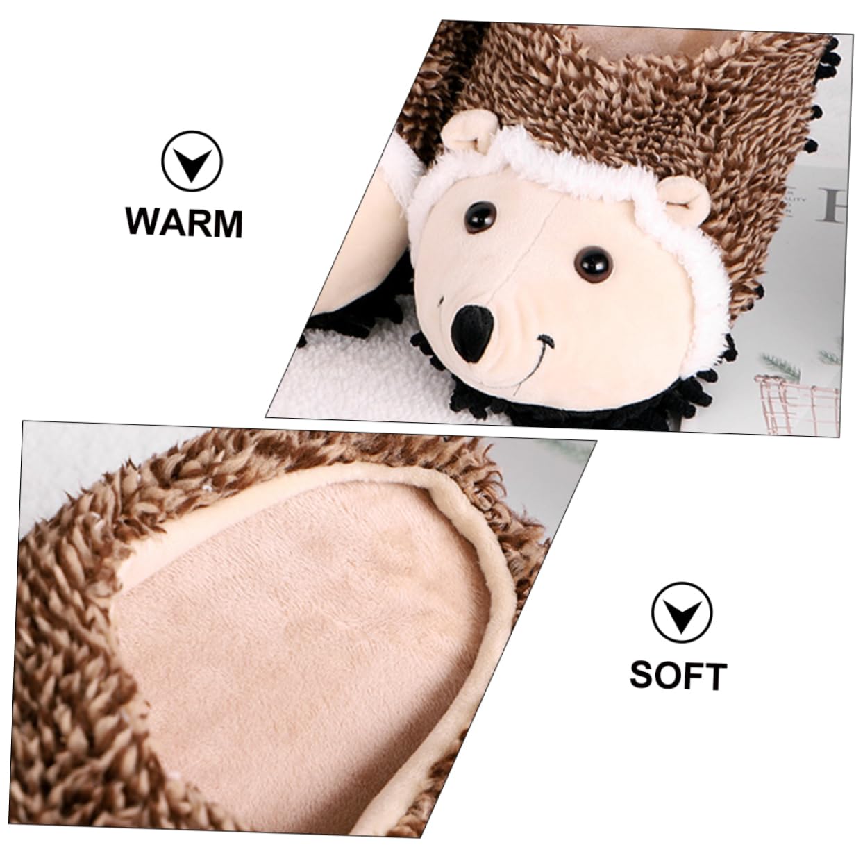 FRCOLOR Pantuflas De Erizo Con Forma De Conejito Pantuflas De Invierno Sintéticas Pantuflas De Interior Zapatillas De Dibujos Animados Divertidas Con Calefacción Animales Rata