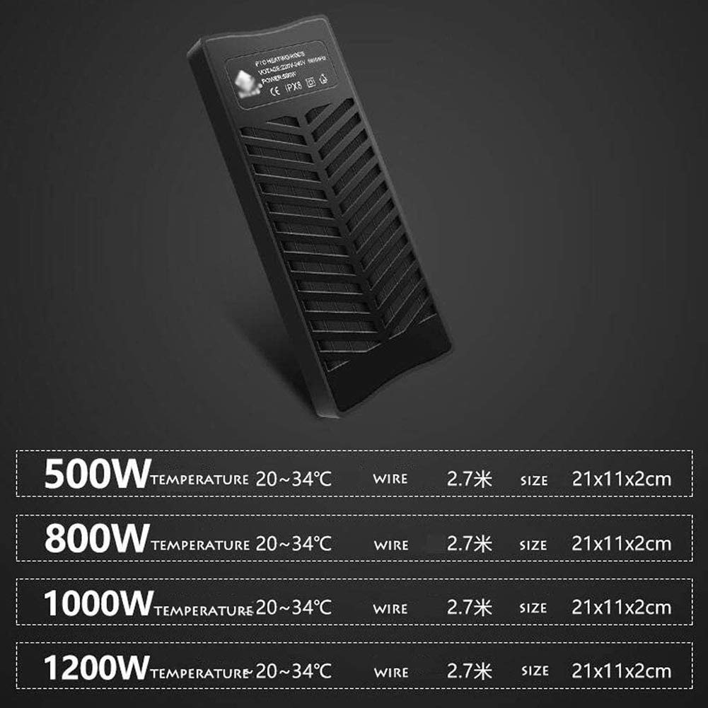 Varilla de calefacción PTC para acuario, tanque de peces, calentador automático de temperatura constante, a prueba de explosiones, ultra corto con controlador de temperatura externo, 1200 W