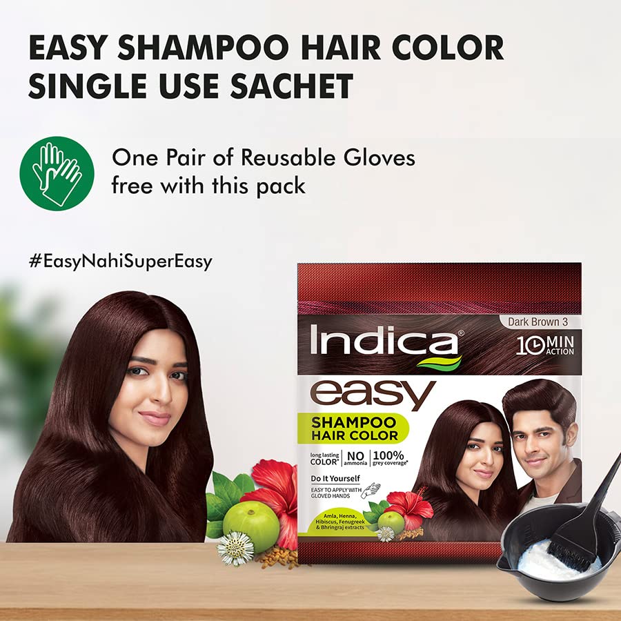 The 10 Best Instant Hair Color Shampoos for Ever Young Look 8 Indica Easy Do-It-Yourself Natural Black Hair Color Shampoo