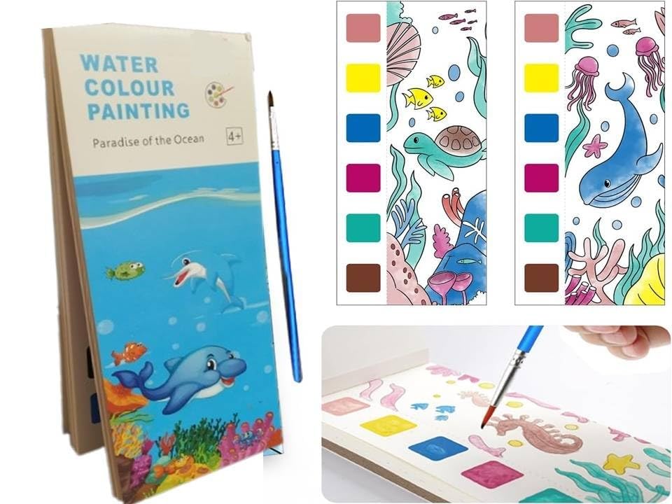 Petrichor Color Magic Book for Kids Activity Books for Children Coloring Books for Kids Ages 4-8 Years 12 Sheet Cartoon Painting kit with Brush Return Gift 3+ (Size 19.5 x 12. Cm)Ocean and space either design pack of 2 (B0CHJY5Y98) Amazon Price History, Amazon Price Tracker