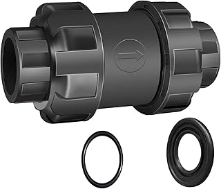 True Union Check Valve, 1/2'' PVC Check Valve, 1pcs UPVC Combination Check Valve, Heavy Duty Ball Check Valve, with Slip Swing Full Port, Slip x Slip Connection,for Fluid Backflow Prevention