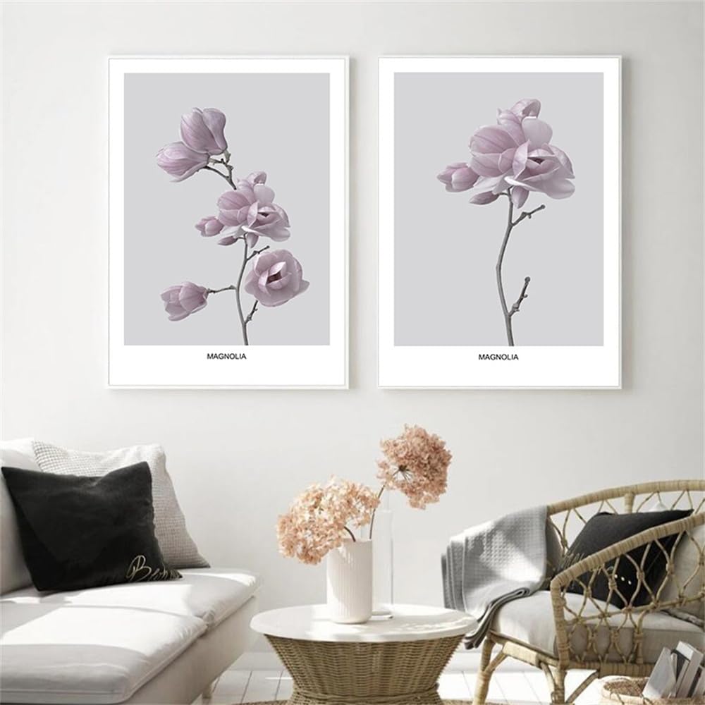 WUHBCZ Pictures,Abstract Flower Plant Painting Nordic Poster Canvas Wall Print Modern Art Botanical Picture Living Bedroom Office Room Decoration Artwork-40 * 60cm*2PCS (No Frame)