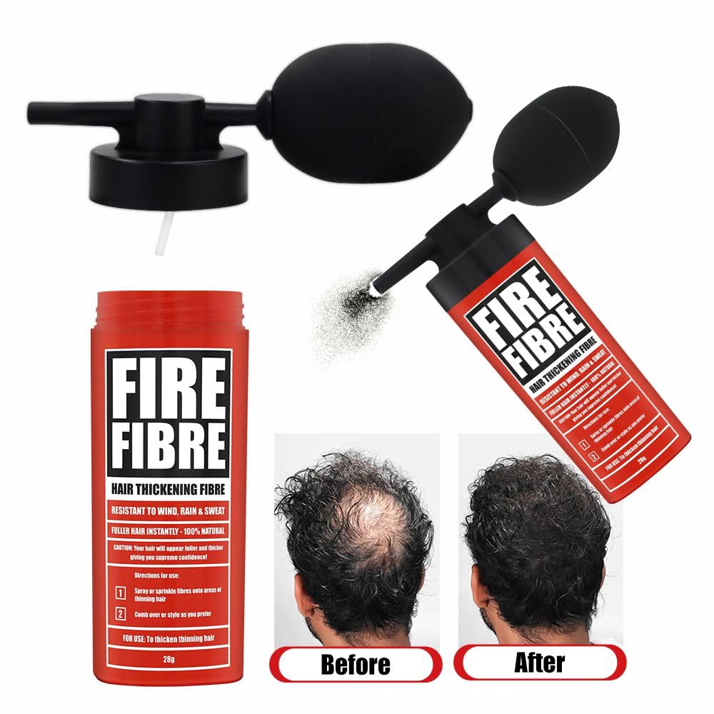 FIRE FIBRE Hair Fibres for Thinning Hair Undetectable & Natural, 28g Bottle, Completely Conceals Hair Loss Instantly - Image 4