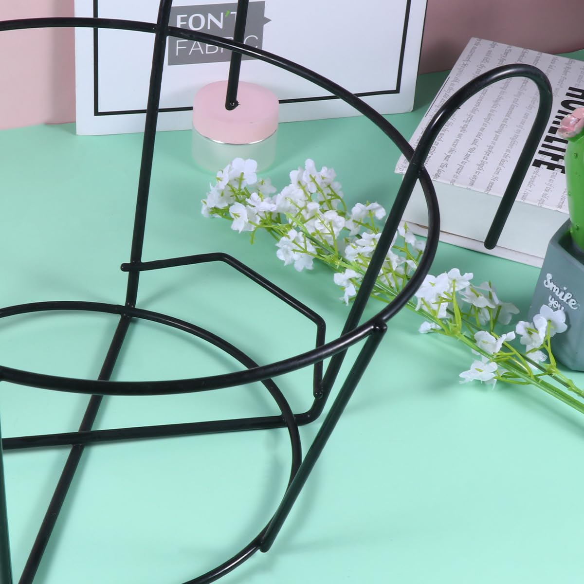 Mensola Decorativa per Piante da Balcone in Ferro Nero, 2 Pezzi, Portavasi Rotondo Xl 30Cm, Supporto Sospeso per Esterni, per Irrigazione Semplice e Protezione Superfici