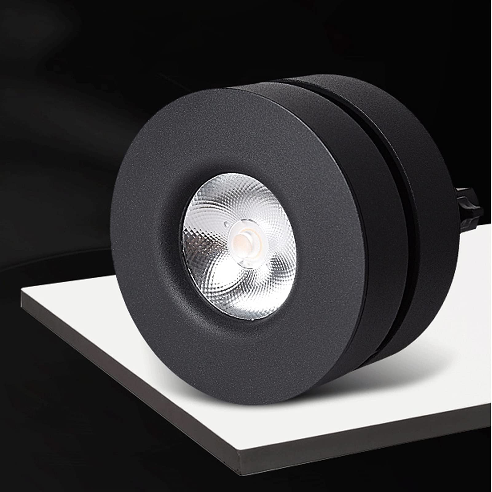 Lampa sufitowa LED 5W/7W/12W, czarny reflektor obrotowy, wystająca lampa akcentująca, wewnętrzna lampa ścienna, antyodblaskowa, kolor: 7W-3000K.