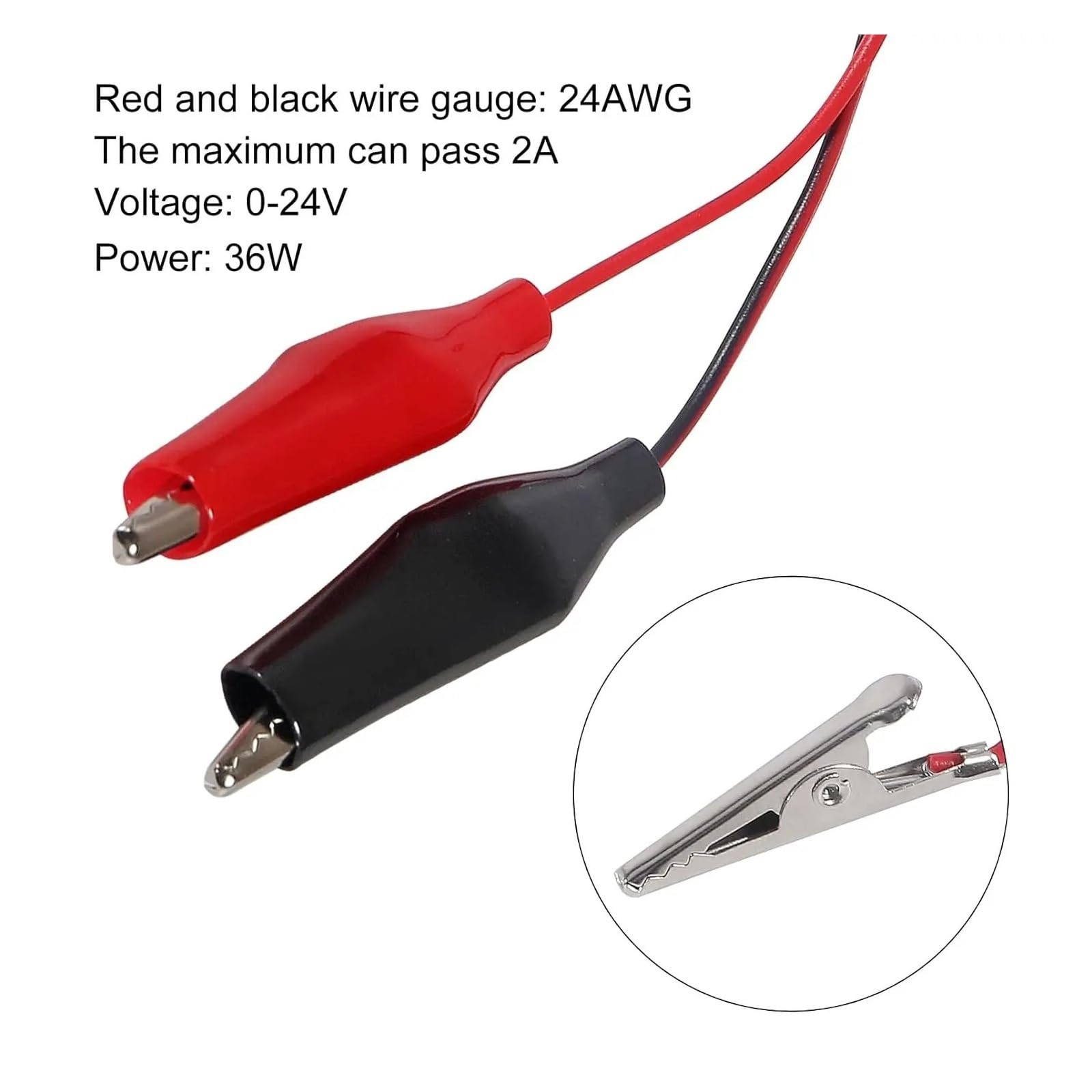 USB A do Crocodile Clip Test Cable 58 cm Red Black 2-Pack