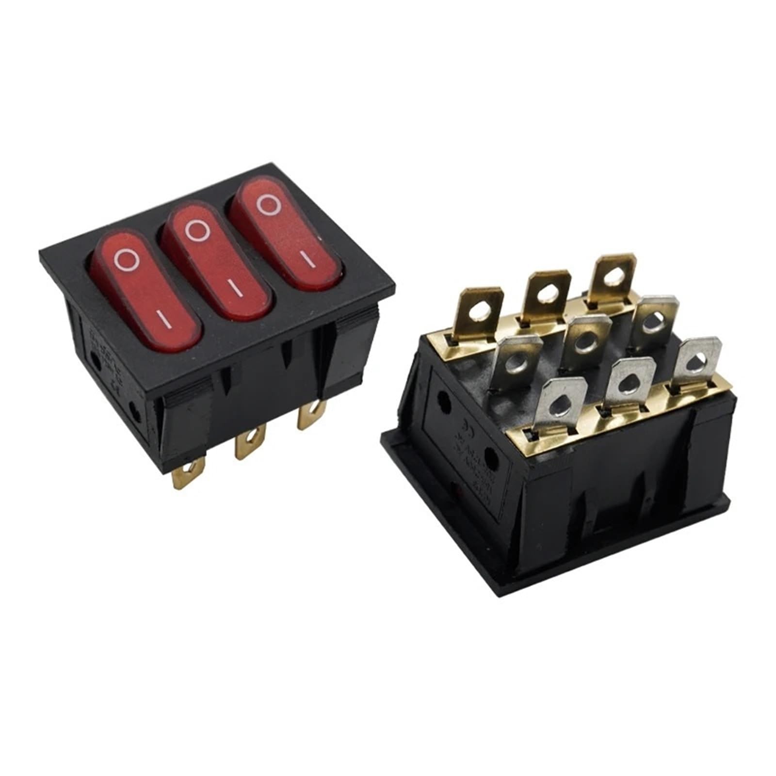 Interrupteur à bascule 15A 250V KCD3 rouge 9 broches AC pour auto et bateau - 6