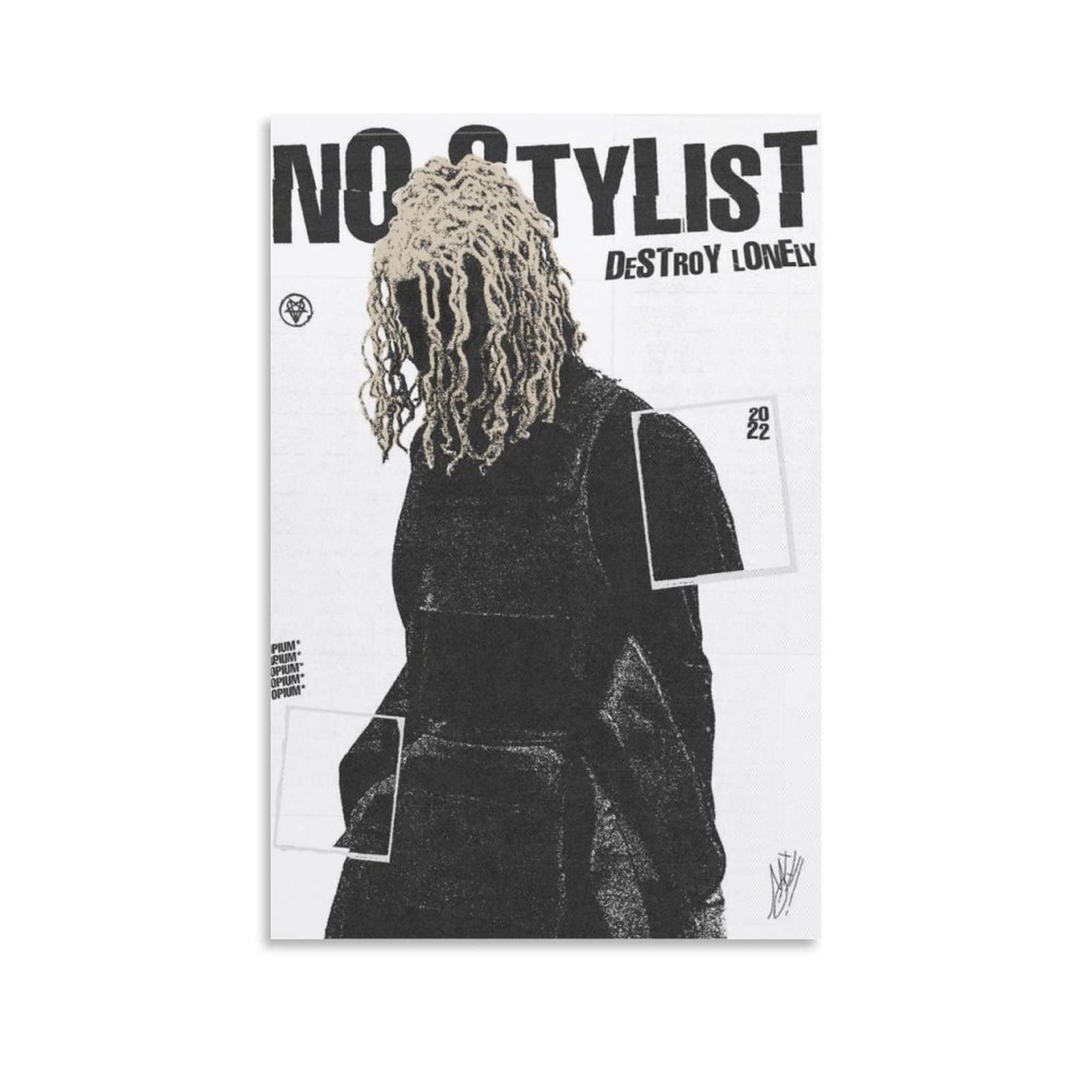 Destroy Lonely Poster Music Posters Cool Posters Rapper Poster Decorative Paintings Canvas Wall Art for Living Room Bedroom Decor Birthday Gift Unframed 16x24Inch(40x60cm)