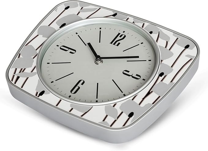 Reloj de Pared Cuadrado Vintage de 9 Pulgadas - Diseño Rústico Gris con Números Claros miniatura 6