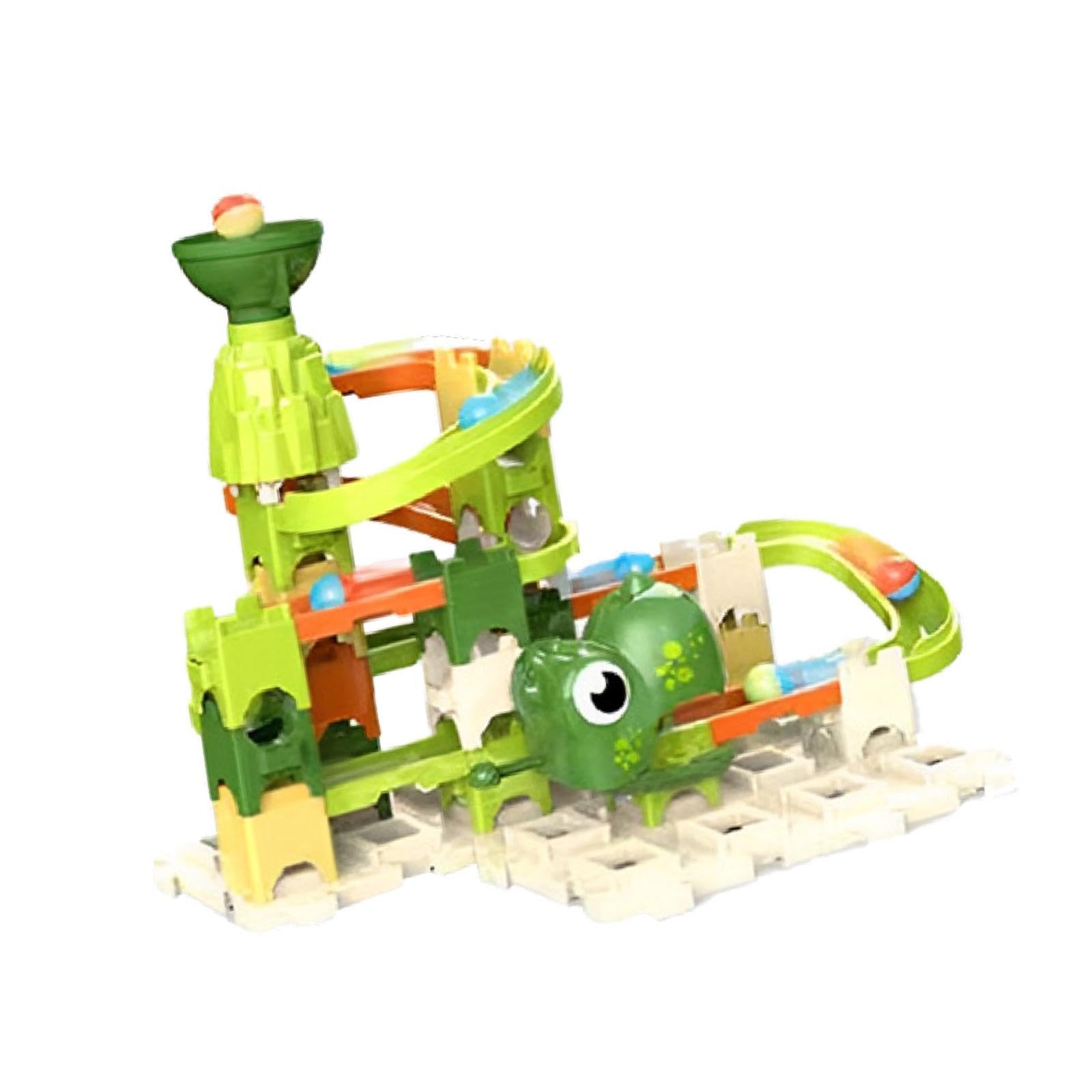 Almencla Marblebahn Spielset Bauklötze Kugelbahn Rennstrecke Aus Robustem Pp Material für Kindergeburtstag Lernspiel Geschenk Familienaktivitäten, 60 Stück
